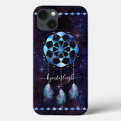 Boho Blue Tribal Celestial Mandala Dreamcatcher Case-Mate iPhone Hülle (Rückseite)