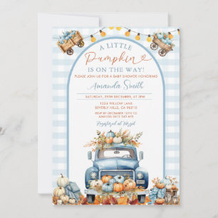 Boho Blue Truck Pumpkin ist auf dem Weg Baby Showe Einladung