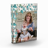 Boho Blue Turquoise Watercolor Wildblume Oma Fotoblock (Links)
