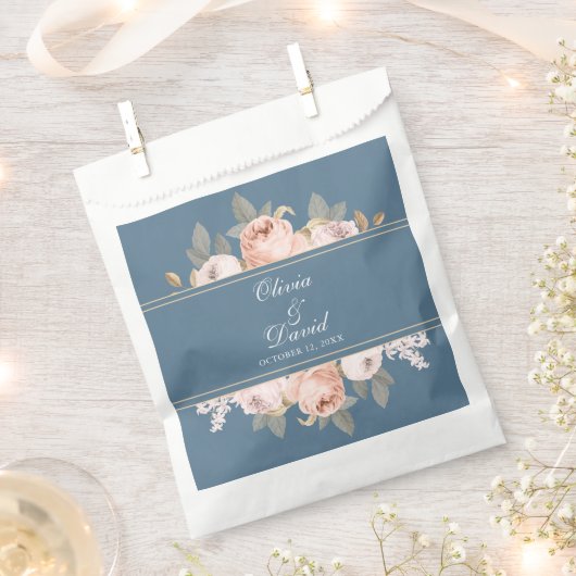Boho Blue und Blush Peonies Wedding Geschenktütchen (Ausgeschnitten)