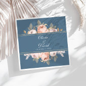 Boho Blue und Blush Peonies Wedding Serviette
