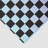 Boho Blue und lila überprüftes Tissue Paper Seidenpapier (Ausschnitt)