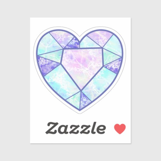 Boho Blue und Pink Heart Diamond Aufkleber (Blatt)