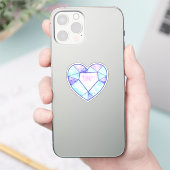 Boho Blue und Pink Heart Diamond Aufkleber (Telefon)