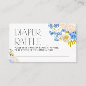 Boho Blue und White Hydrangeas Diaper Raffle Begleitkarte (Vorderseite)