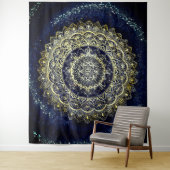 Boho Blue und Yoga Mandala Wall hängen Wandteppich (Beispiel)