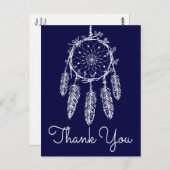 Boho Blue Vielen Dank Dream Catcher Native America Postkarte (Vorne/Hinten)