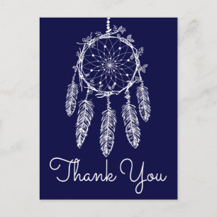 Boho Blue Vielen Dank Dream Catcher Native America Postkarte