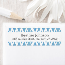 Boho Blue Wassercolor Geometric Pattern