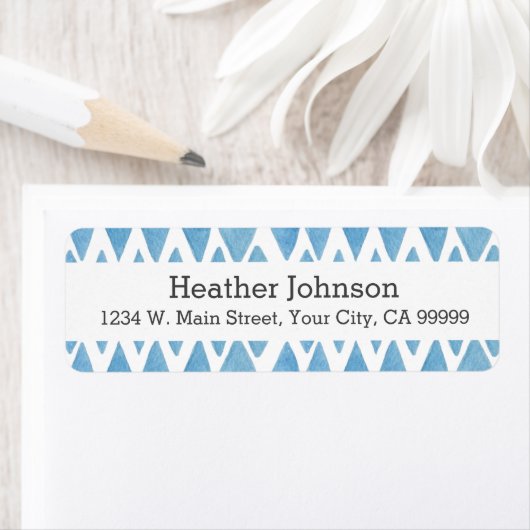 Boho Blue Wassercolor Geometric Pattern (Insitu)