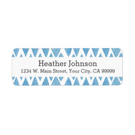 Boho Blue Wassercolor Geometric Pattern