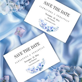 Boho Blue Watercolor Blume Hochzeit Save The Date