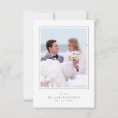 Boho Blue Watercolor Shells Beach Wedding Photo Dankeskarte (Rückseite)