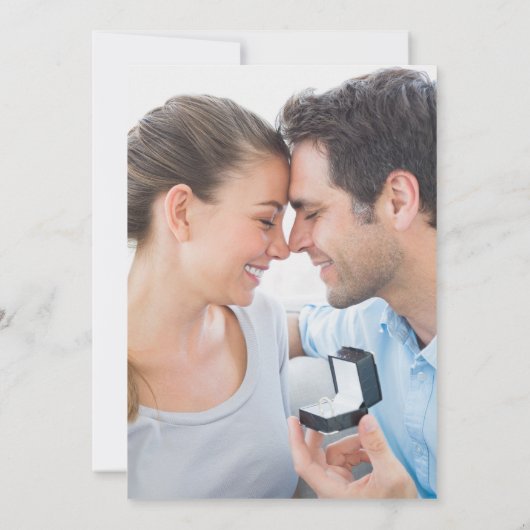 Boho Blue Watercolor Wildblumen & Foto Wedding Einladung (Rückseite)