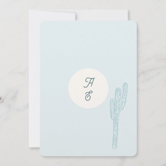 Boho Blue Wedding Einladung (Rückseite)