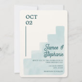 Boho Blue Wedding Einladung (Vorderseite)