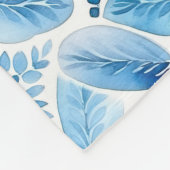 Boho Blue White Floral Abstrakt Fleecedecke (Ecke)
