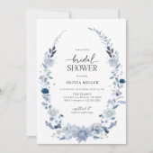 Boho Blue Wildblume Bridal Dusche Einladung (Vorderseite)