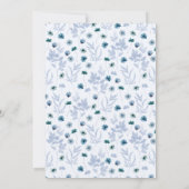 Boho Blue Wildblume Butterfly Wedding Einladung (Rückseite)