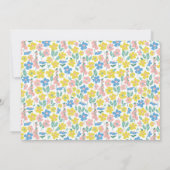 Boho Blue Yellow Ditsy Floral Custom Baby Dusche Dankeskarte (Rückseite)
