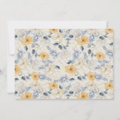 Boho Blue Yellow Floral Watercolor Muster Hochzeit Einladung (Rückseite)