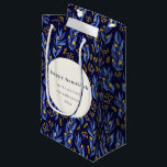 Boho Blue Yellow Hanukkah Botanical Custom Kleine Geschenktüte<br><div class="desc">Modern Boho Blue Yellow Hanukkah Botanische Geschenktasche</div>