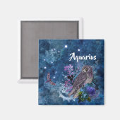 Boho Blue Zodiac Aquarius Constellation Magnet (Vorderseite/Rückseite)