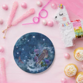 Boho Blue Zodiac Aquarius Constellation Pappteller (Party)