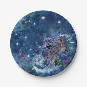 Boho Blue Zodiac Aquarius Constellation Pappteller