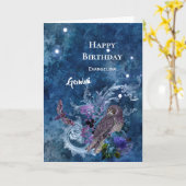 Boho Blue Zodiac Gemini Constellation Geburtstag Karte (Gelbe Blume)