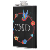 Boho Bluebird individuell anpassbare Flasche Flachmann (Links)