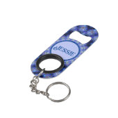 Boho Blues Personalize Name Gift Mini Flaschenöffner (Rückseite Schrägansicht)