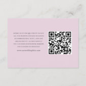 Boho Blues Rosa Hochzeitsstimmung Begleitkarte (Rückseite)