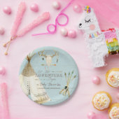 BOHO BlueTeepee Pfeile Hirsch Antler Baby Boy Dusc Pappteller (Party)