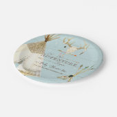 BOHO BlueTeepee Pfeile Hirsch Antler Baby Boy Dusc Pappteller (Schrägansicht)