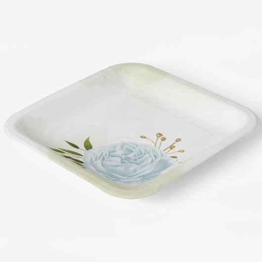 Boho blühende grüne Blätter botanisch Pappteller (Gewinkelt)