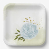 Boho blühende grüne Blätter botanisch Pappteller (Vorderseite)