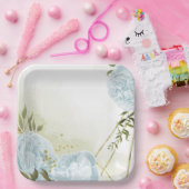 Boho blühende grüne Blätter botanisch Pappteller (Party)