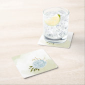 Boho blühende grüne Blätter botanisch Rechteckiger Pappuntersetzer (Vor Ort)