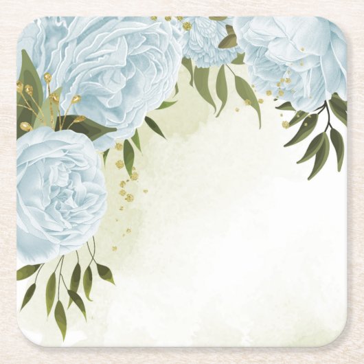 Boho blühende grüne Blätter botanisch Rechteckiger Pappuntersetzer (Vorderseite)