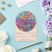 Boho blühte Buntglasnachbildung Geburtstag Acryleinladungen (Insitu (Hochzeit))