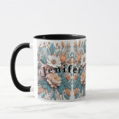 Boho Blume 3D-Modus Kaffee-Tasse Tasse (Links)