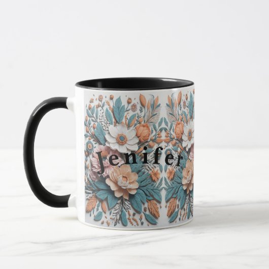 Boho Blume 3D-Modus Kaffee-Tasse Tasse (Links)
