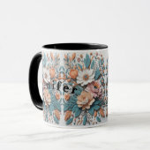 Boho Blume 3D-Modus Kaffee-Tasse Tasse (Vorderseite Links)