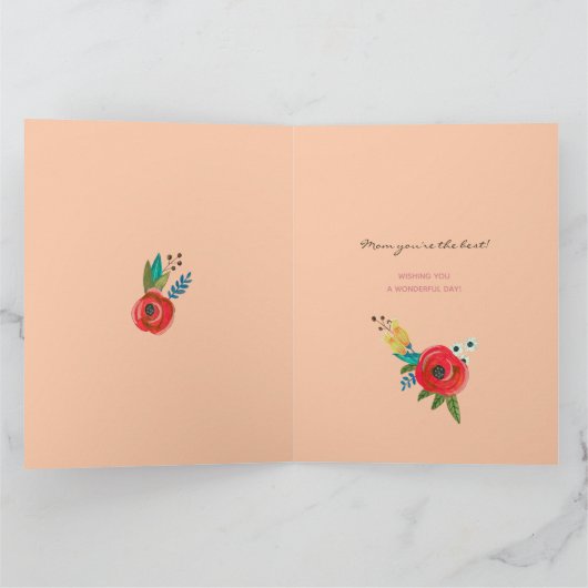 Boho-Blume-Abbildung Karte (Innenseite)