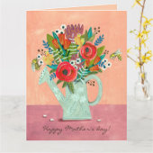 Boho-Blume-Abbildung Karte (Gelbe Blume)