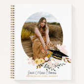 Boho Blume Abschluss Foto Guestbook Notizblock (Vorderseite)