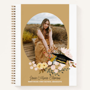 Boho Blume Abschluss Foto Guestbook Notizblock