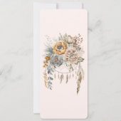 Boho Blume and Dreamcatcher - Wedding Menu Einladung (Rückseite)