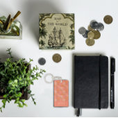 Boho Blume Aquarellmuster Name gelb orange Schlüsselanhänger